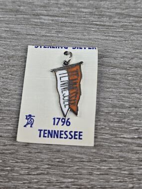 Vintage Sterling Silver Charm Tennessee State Banner NEW NOS